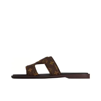 LOUIS VUITTON Oasis Rubber Sole Slip Resistant Slide Slippers Men's Dark Brown