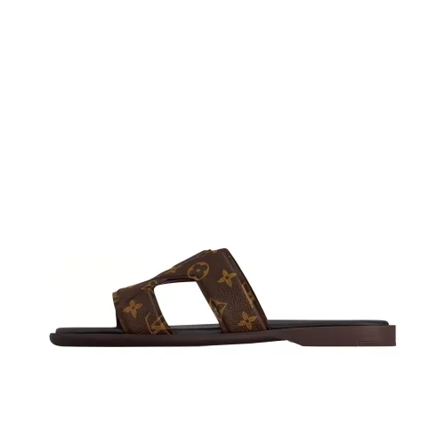 LOUIS VUITTON Oasis Slide Slippers Men Dark Brown