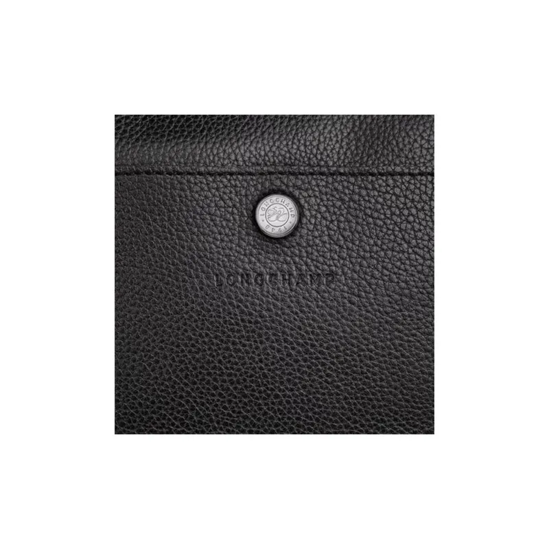 LONGCHAMP Le Foulonné Cow Leather Shoulder Bag Crossbody Bag Women's Black-3
