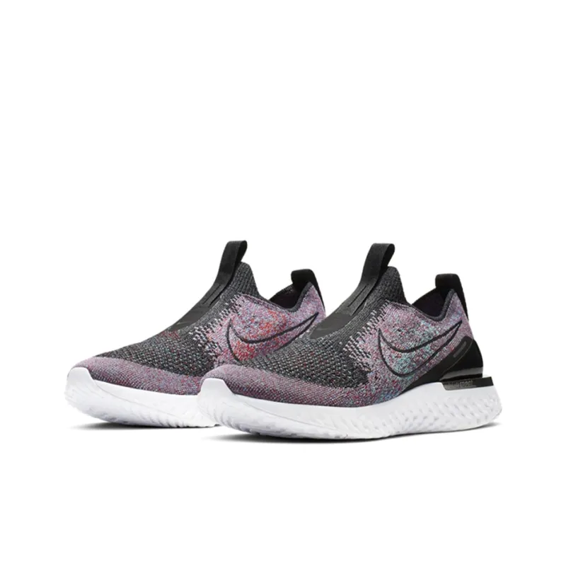 Nike Epic Phantom React Flyknit Black University Red Hyper Jade Women's-2