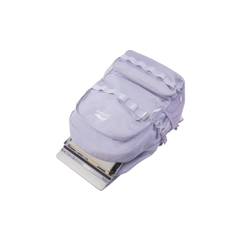 LiNing Polyester Backpack Women's Sea Salt Purple-4
