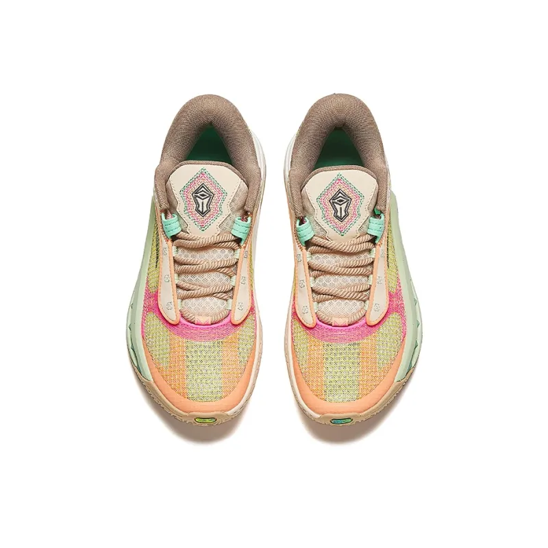 Anta Basketball Collection Anti-Slip Wear-Resistant Low-Top Basketball Shoes Women's Yellow Brown-2