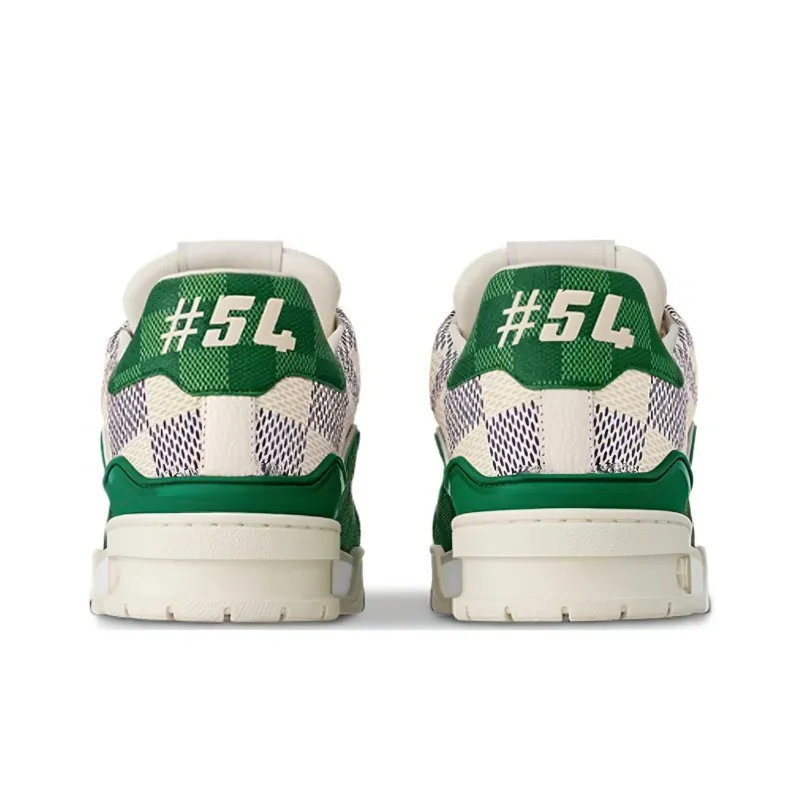 LOUIS VUITTON Trainer LV Low Top Skateboard Shoes Unisex White Green-3