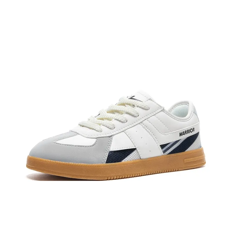 Warrior Lightweight Wear Resistant And Slip Resistant Low Top Skateboard Shoes Women's Ecru Gray Blue-1