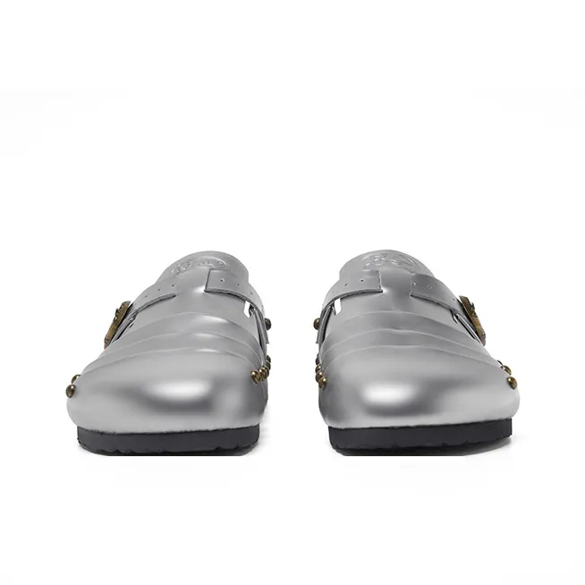PCCVISION x BBIMP Abrasion Resistant Closed Toe Slippers, Birkenstock Shoes Unisex Silver-1