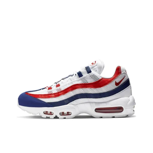 Nike Air Max 95 White Deep Royal Blue Gym Red