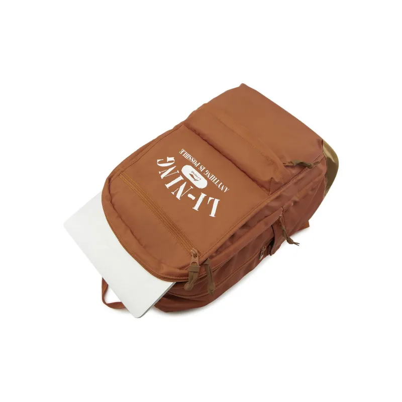 LiNing Polyester Backpack Unisex Amber Brown-4