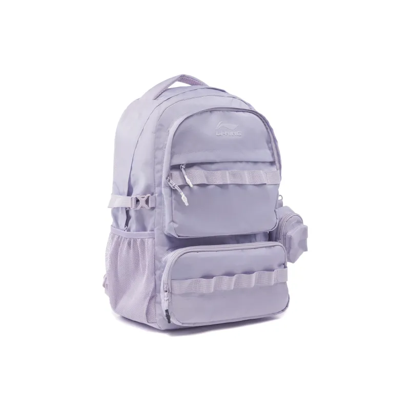 LiNing Polyester Backpack Women's Sea Salt Purple-2