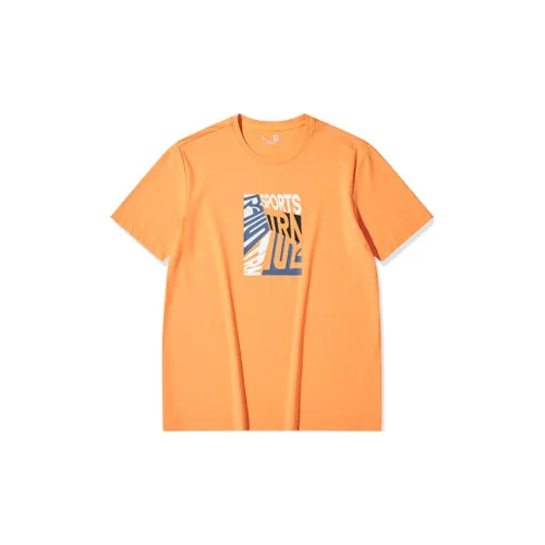 QIAODAN T-Shirts Men Light And Shadow Orange