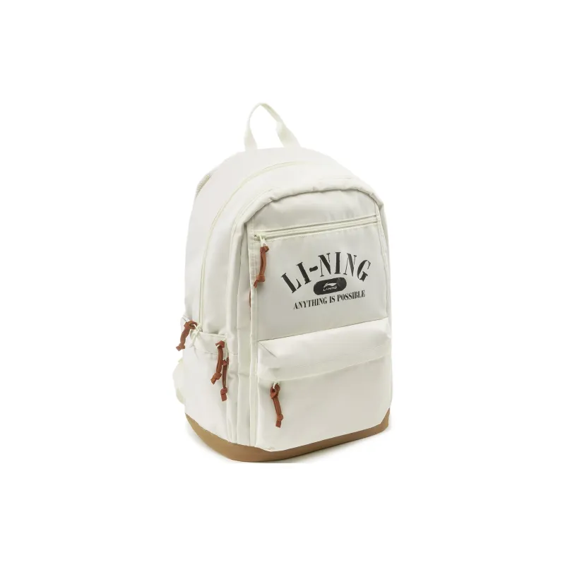 LiNing Sports Life Collection Polyester Backpack Unisex Ivory-2
