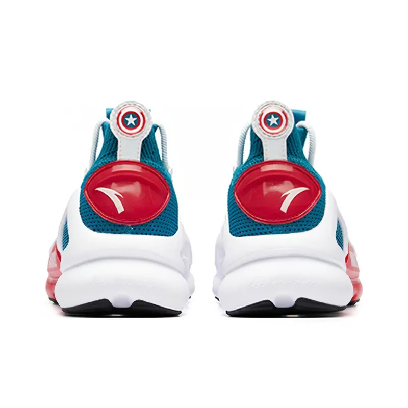 MARVEL x Anta Extensions Cushioning Wear-Resistant Rebound Mid-Top Running Shoes Men's Blue White-4