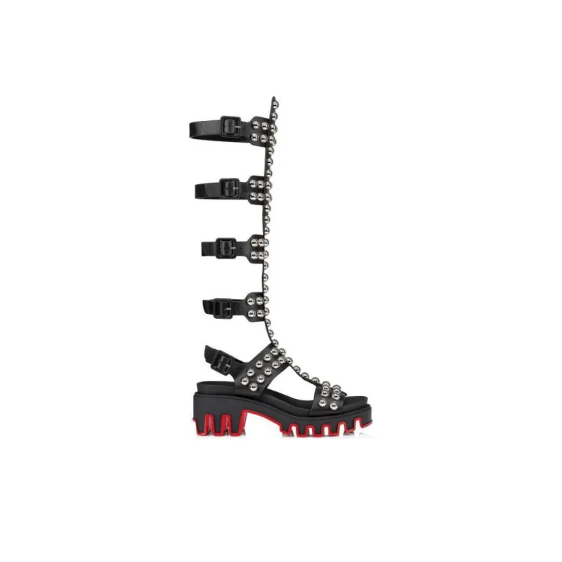 CL LUBOTING Gladiadune Roman Sandals Women's Black-1
