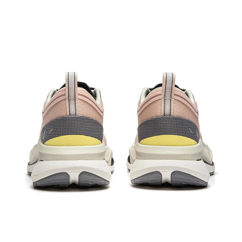 LiNing Cushioning Slip Resistant Abrasion Resistant Lightweight Rebound Low Top Running Shoes Women's Pink Gray-5