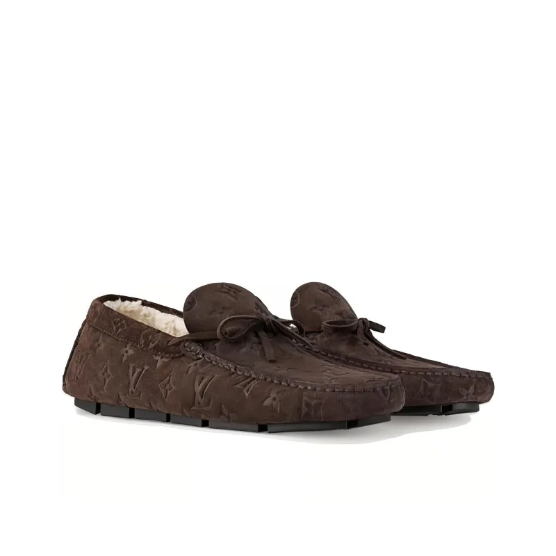 LOUIS VUITTON Driver Loafers Men's Brown-3