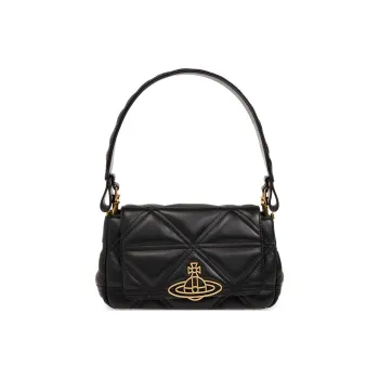 Vivienne Westwood HAZEL Calfskin Handbag, Shoulder Bag Medium Size Women's Black