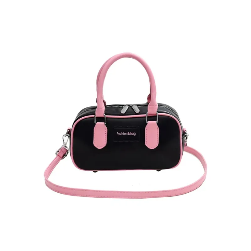 DALO PU Crossbody One Shoulder Handbag Women's Black/Ecru/Pink/Brown-4