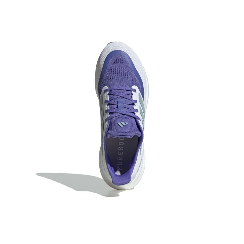 Adidas Pureboost Anti-Slip And Wear-Resistant Rebound Low-Top BOOST Technology Casual Running Shoes Men's White Blue-4