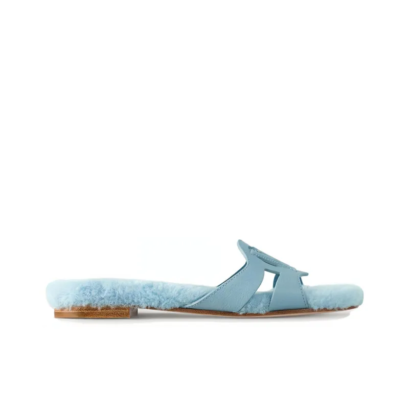 LOUIS VUITTON Isola Rubber Sole Abrasion Resistant Slide Slippers Women's Blue-1