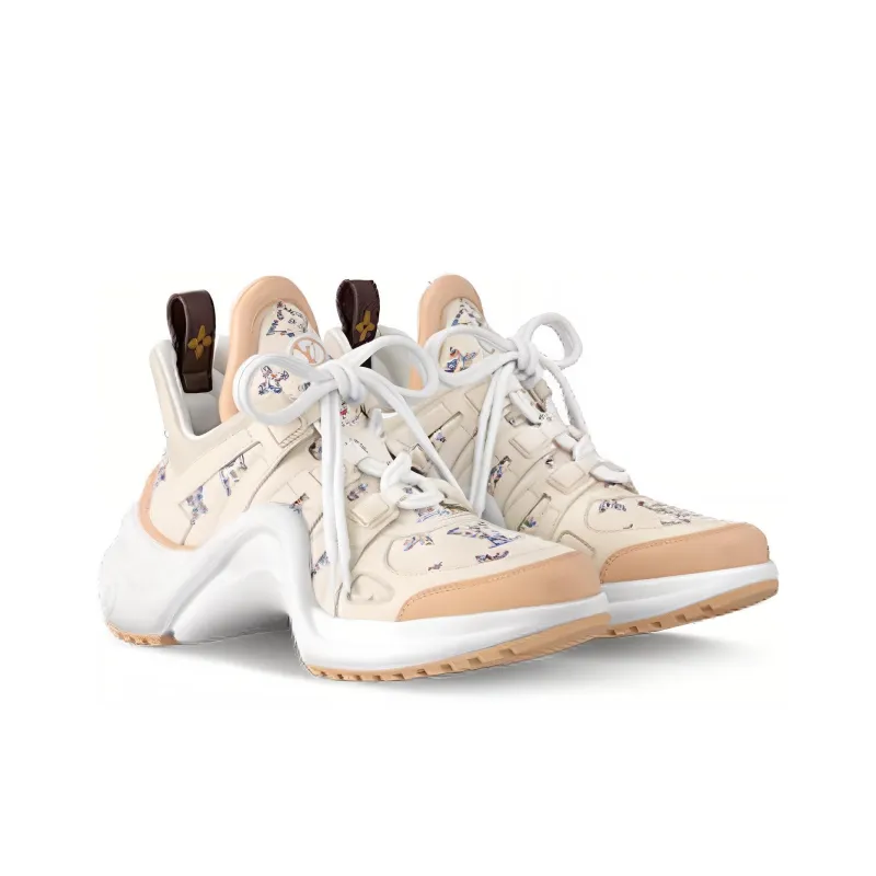 LOUIS VUITTON Archlight Abrasion Resistant Low Top Casual Shoes Women's Beige Apricot-2