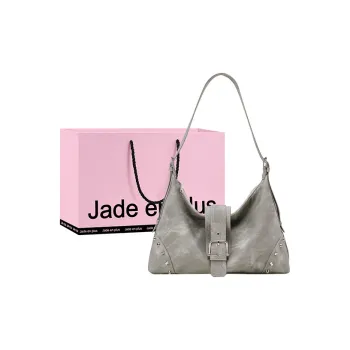 Jade En Plus Synthetic Leather Crossbody Shoulder Bags Women's Gray/Light Brown