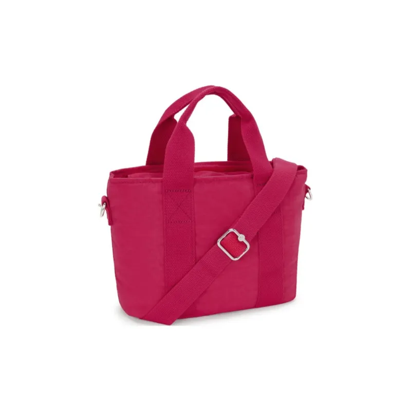 Kipling Recycled Polyamide Tote Bag, Shopping Bag, Shoulder Bag, Crossbody Bag, Handbag Small Size Women's Rose Red-2