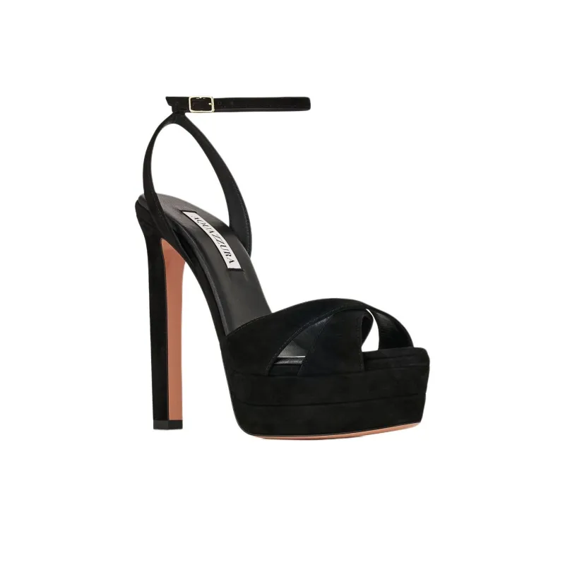 AQUAZZURA Divine Plateau Strap Sandals 13cm Women's Black-2