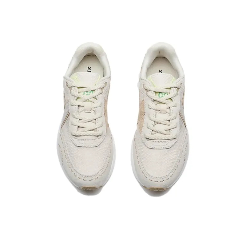 XTEP Wear-Resistant Low-Top Casual Shoes Women's Oatmeal Cream-4