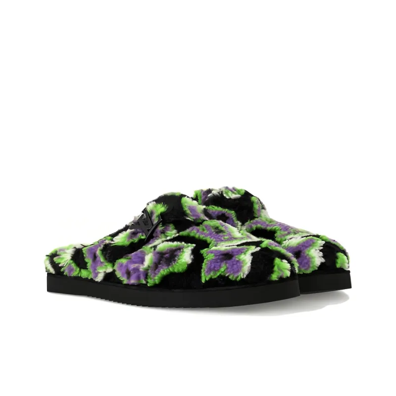 LOUIS VUITTON Easy Rubber Sole Odor Resistant Closed Toe Slippers Men's Black Green-3