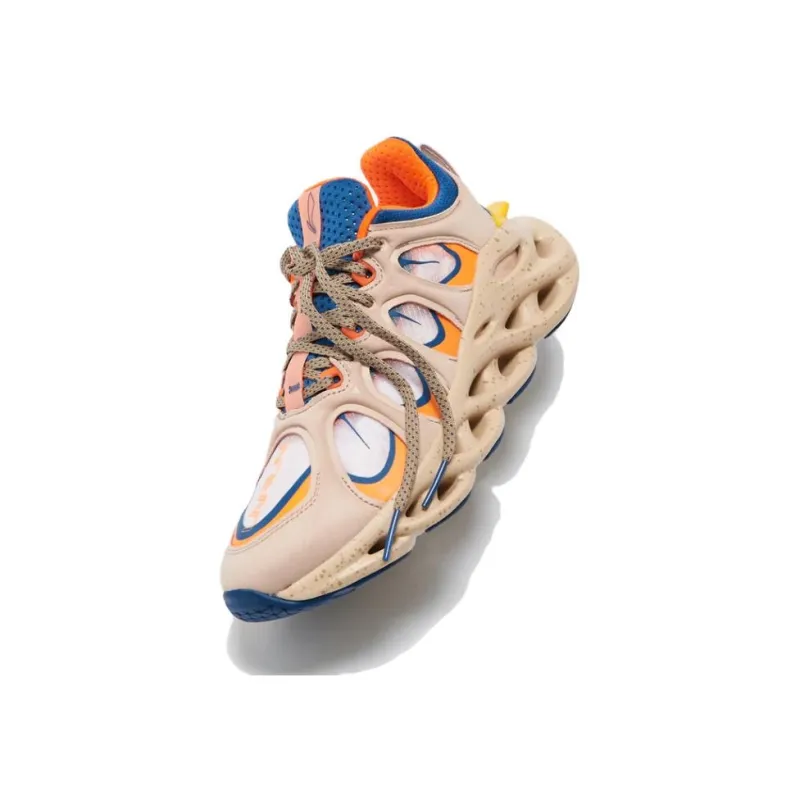 LiNing Arc ACE Men's NYFW Cushion Running Shoes - Foggy Apricot/Dark Blue-2