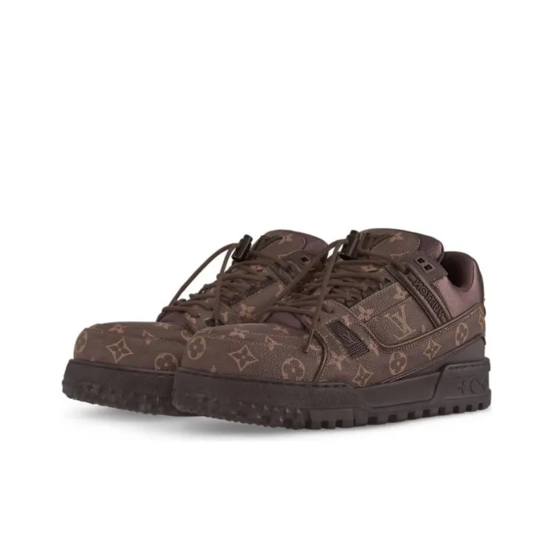 LOUIS VUITTON Trainer Maxi Low Top Skateboard Shoes Unisex Brown-2