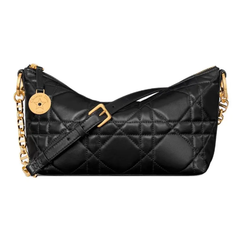 DIOR Lambskin One Shoulder Handbags Women's Black-2