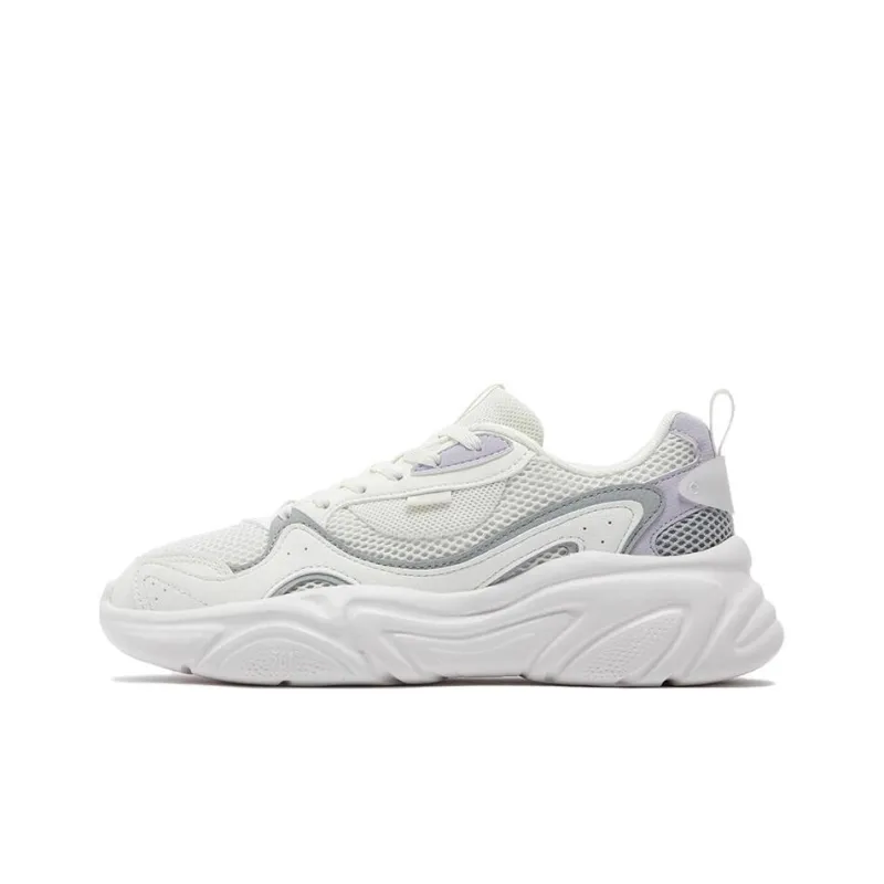 361° Wear Resistant Low Top Casual Shoes Women's White Purple-0