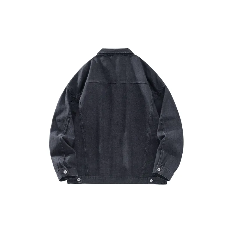 BOBBY ABLEY Denim Jacket Unisex Distressed White Black-7