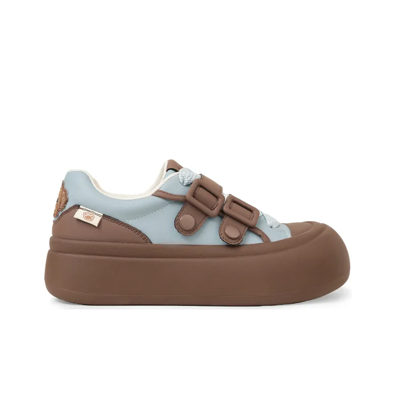 TTKJ Casual Single Shoes Low Top Women's Blue Coffee Color-2