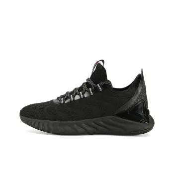 PEAK Tai Ji1.0 Cushioning Anti Slip Wear Resistant Breathability Low Top Running Shoes Unisex Break Night Black