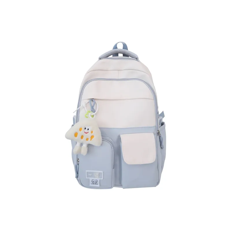 Travel Nylon Backpack Regular Women's Black/Pink/Light Blue/Light Purple/Orange-3
