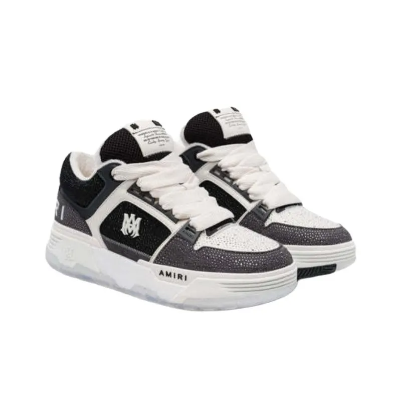 AMIRI MA 1 Low Top Skateboard Shoes Men's White Black-2