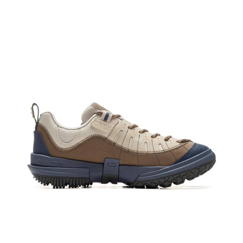 LiNing CF Su Linchuan Lite Cushioning And Breathable Low Top Outdoor Hiking Shoes Men's Brown Blue-1