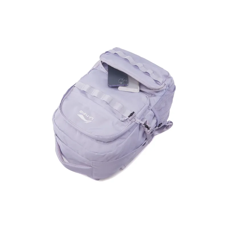 LiNing Polyester Backpack Women's Sea Salt Purple-3