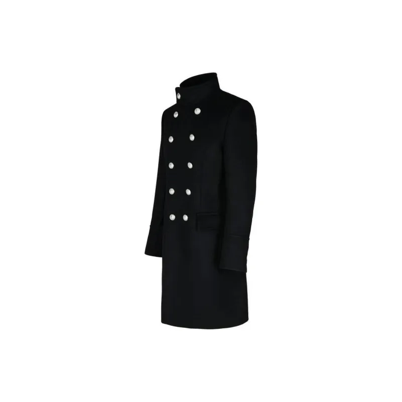 BALMAIN Double Breasted Long Coat-2