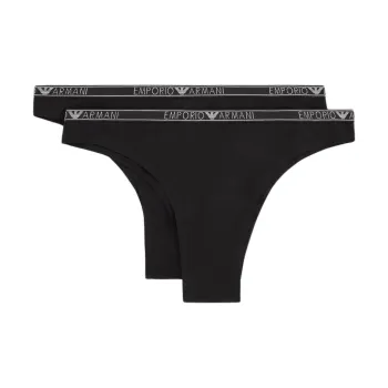 EMPORIO ARMANI Two pack Of Asv Essential Organic cotton Thongs With Logo