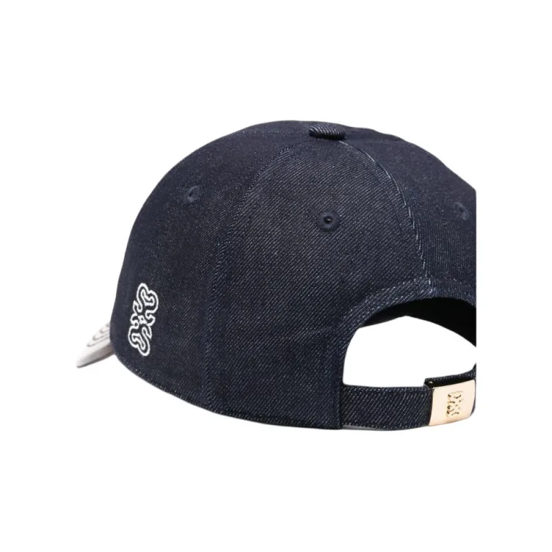 Sandro Leather panel Denim Cap-2