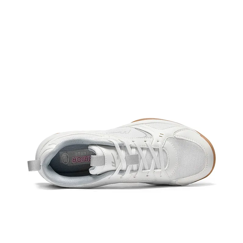 Warrior Balance Wear Resistant Lightweight Breathable Slip Resistant Low Top Badminton Shoes Men's White Silver-2