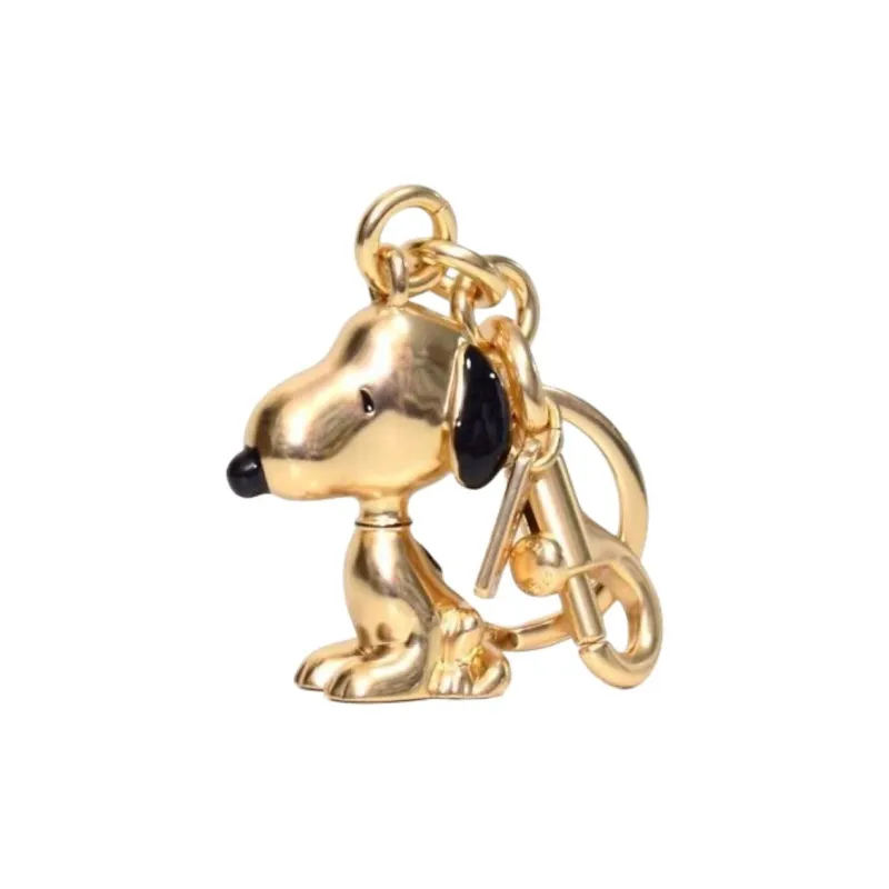 COACH SNOOPY X Peanuts Collaboration Metal Plated Bag Charm Bag Merch Women's Gold-4