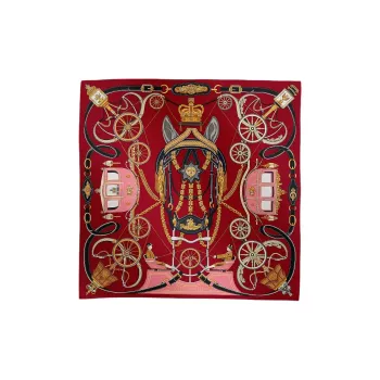 HERMES Silk Scarves Women's Red