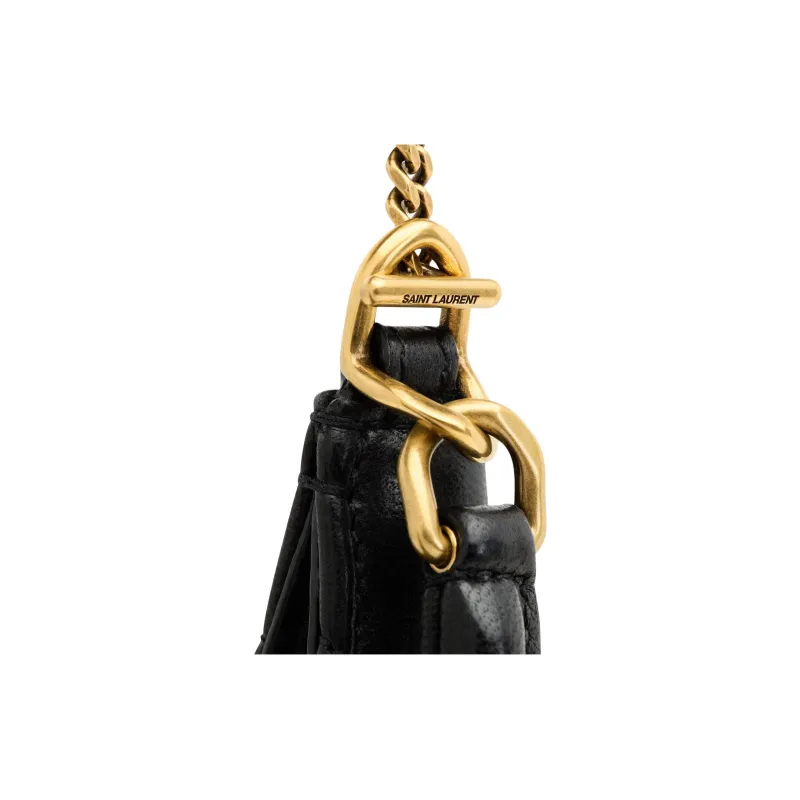 SAINT LAURENT Sade Series Sheepskin Hobo Bag Portable Crossbody Bag Shoulder Bag Women's Black-6