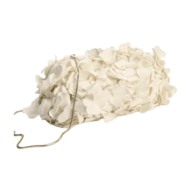 ZARA Cotton One Shoulder Crossbody Clutches Women's White-2