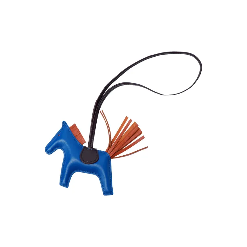 HERMES Cow Leather Pendants Unisex Blue Red-1