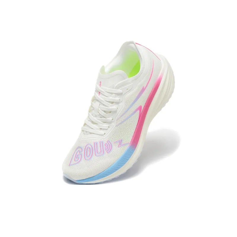 DUANGOU Running Shoes Unisex Low Top Peach Red/Neon Green/Contrasting Colors-1