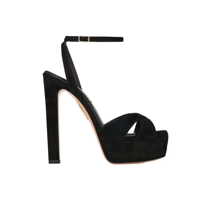 AQUAZZURA Divine Plateau Strap Sandals 13cm Women's Black-1